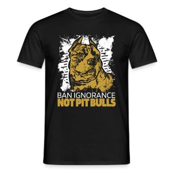 Pitbull Ignorance Pitbull Ban - Men's T-Shirt - black - Front - AI Model Male 178 light (178cm)