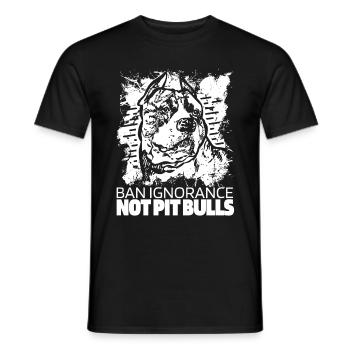 Pitbull Ignorance Pitbull Ban - Men's T-Shirt - black - Front - AI Model Male 178 light (178cm)
