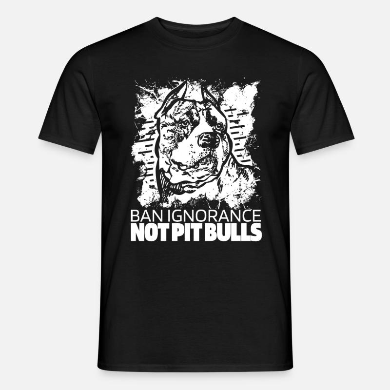 Pitbull Ignoranz Pitbull Verbot - Männer T-Shirt - Schwarz
