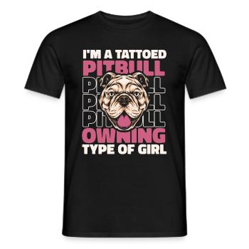 Pitbull Girl Pitbull Ban - Men's T-Shirt - black - Front - AI Model Male 178 light (178cm)