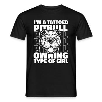 Pitbull Tattooed Pitbull Ban - Men's T-Shirt - black - Front - AI Model Male 178 light (178cm)