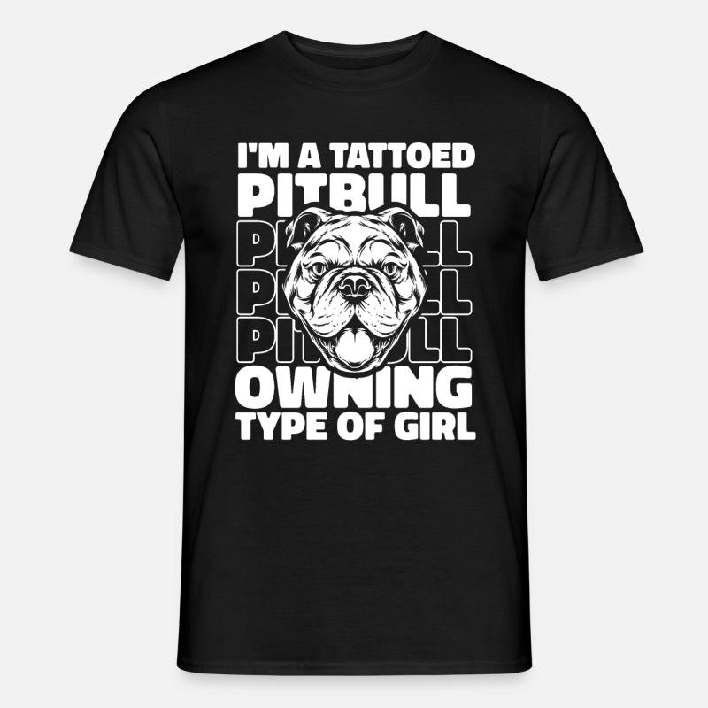 Pitbull Tätowiert Pitbull Verbot - Männer T-Shirt - Schwarz
