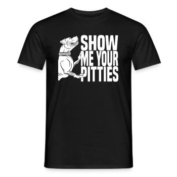 Pitbull Cool Pitbull Ban Show Me Your Pitties - Men's T-Shirt - black - Front - AI Model Male 178 light (178cm)