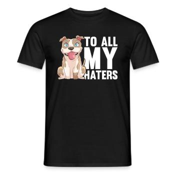 Pitbull Cute Pitbull Ban To All My Haters - Men's T-Shirt - black - Front - AI Model Male 178 light (178cm)