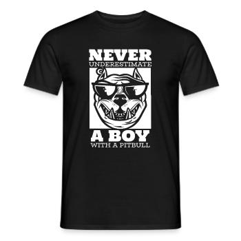 Pitbull Junge Pitbull Verbot - Männer T-Shirt - Schwarz - Vorne - AI Model Male 178 light (178cm)