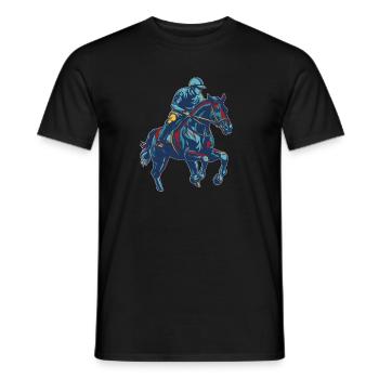 Horse Equestrian Endurance Riding - Men's T-Shirt - black - Front - AI Model Male 178 light (178cm)