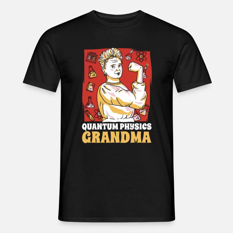 Physik Phyiker Oma Quantenphysik - Männer T-Shirt - Schwarz