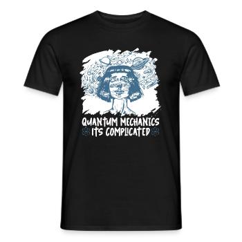 Physics Physicists complicate quantum physics - Men's T-Shirt - black - Front - AI Model Male 178 light (178cm)