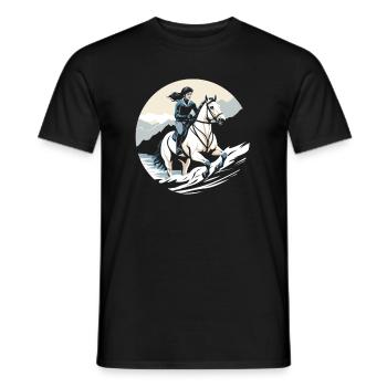 Horse Equestrian Endurance Riding - Men's T-Shirt - black - Front - AI Model Male 178 light (178cm)