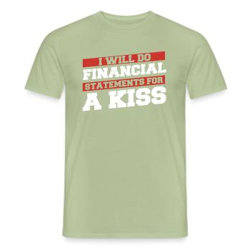 Expert-comptable, Conseiller fiscal, Lustig - T-shirt homme - vert sauge - Devant - AI Model Male 178 light (178cm)