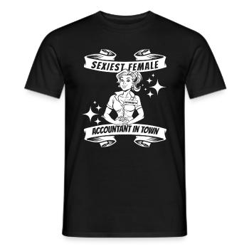 Expert-comptable, Conseiller fiscal, Lustig - T-shirt homme - noir - Devant - AI Model Male 178 light (178cm)