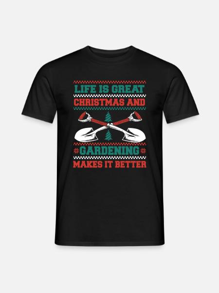 Hobbygärtner Garten Weihnachten Im Garten - Männer T-Shirt - Schwarz