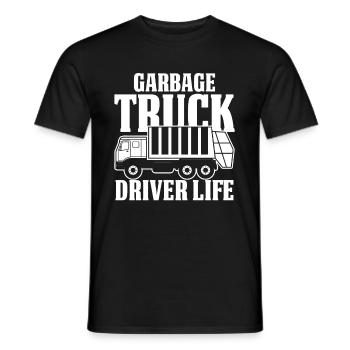 Camionneur Camionneur Camionneur Camionneur Camion à ordures - T-shirt homme - noir - Devant - AI Model Male 178 light (178cm)