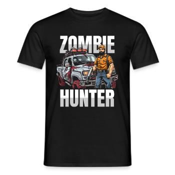 Zombie Halloween Hunter - Men's T-Shirt - black - Front - AI Model Male 178 light (178cm)