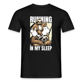 Faultier Lustig Faultier Läuft - Männer T-Shirt - Schwarz - Vorne - AI Model Male 178 light (178cm)