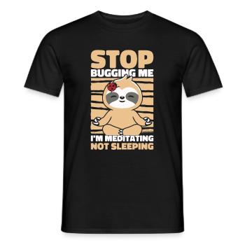 Faultier Faultier Yoga - Männer T-Shirt - Schwarz - Vorne - AI Model Male 178 light (178cm)