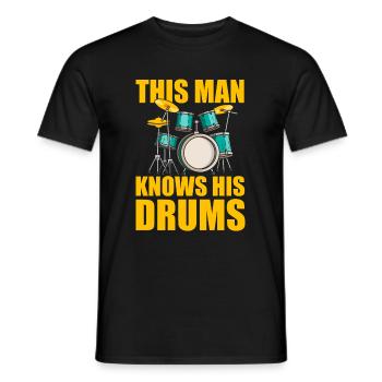 Schlagzeug Drummer Schlagzeuger Cool - Männer T-Shirt - Schwarz - Vorne - AI Model Male 178 light (178cm)