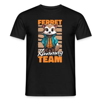 Putois furet en course - T-shirt homme - noir - Devant - AI Model Male 178 light (178cm)