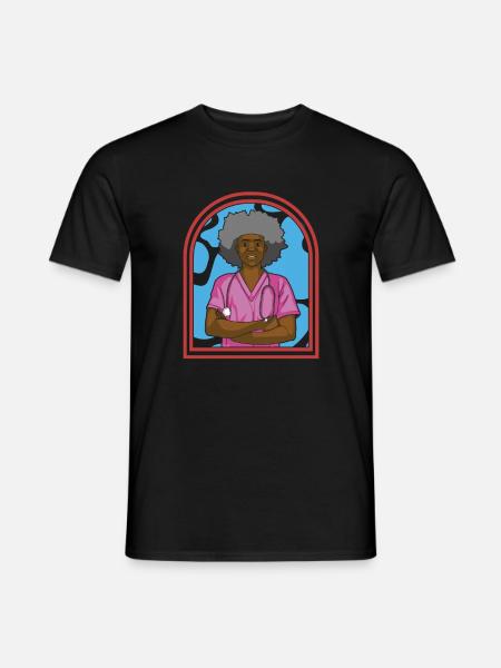 Krankenschwester Afro Notfall Krankenschwester - Männer T-Shirt - Schwarz