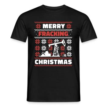Plate-forme pétrolière de champ pétrolifère Fracturation de Noël - T-shirt homme - noir - Devant - AI Model Male 178 light (178cm)
