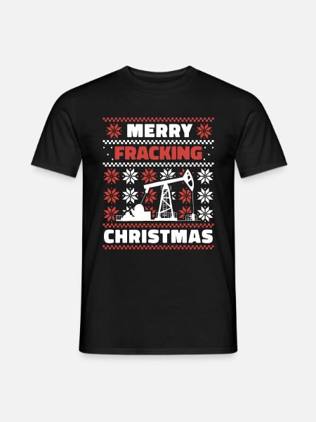 Ölfeld Bohrinsel Weihnachten Fracking - Männer T-Shirt - Schwarz