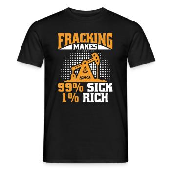 Oilfield Oil Rig Fracking - Men's T-Shirt - black - Front - AI Model Male 178 light (178cm)