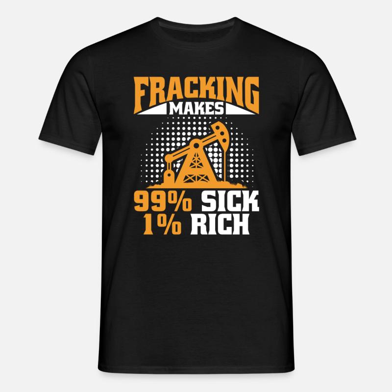 Ölfeld Bohrinsel Fracking - Männer T-Shirt - Schwarz