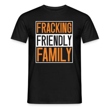 Oilfield Oil Rig Family Fracking - Men's T-Shirt - black - Front - AI Model Male 178 light (178cm)