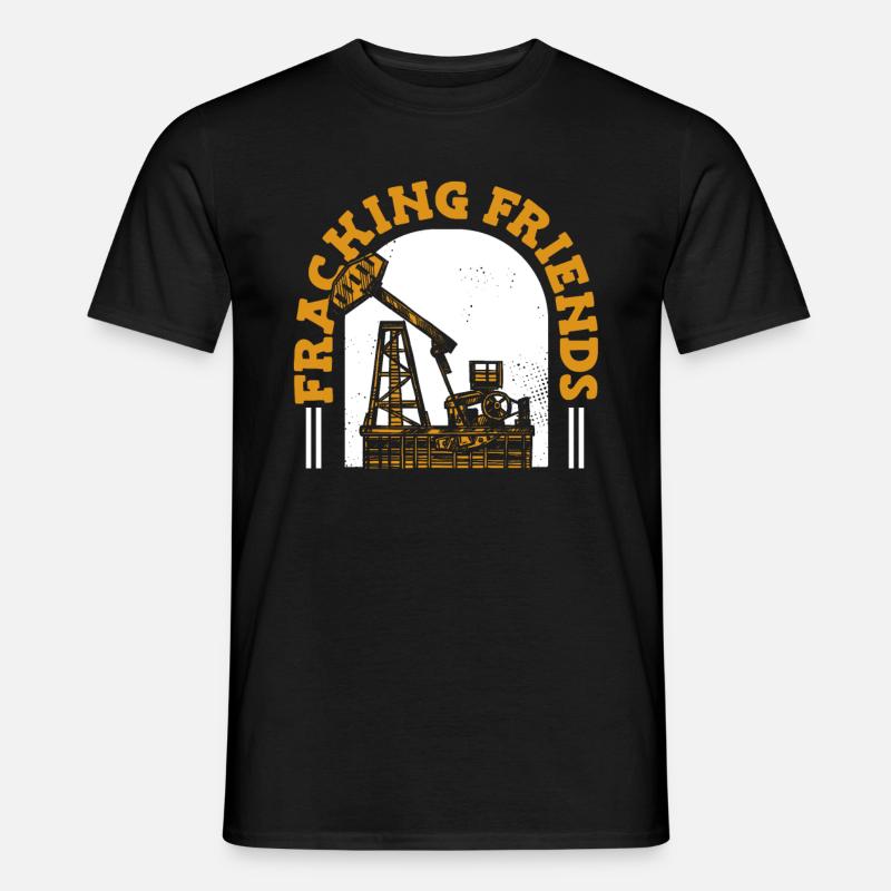 Ölfeld Bohrinsel Fracking - Männer T-Shirt - Schwarz