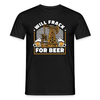 Oilfield Oil Rig Beer Fracking - Men's T-Shirt - black - Front - AI Model Male 178 light (178cm)