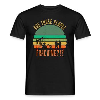 Oilfield Oil Rig Fracking - Men's T-Shirt - black - Front - AI Model Male 178 light (178cm)