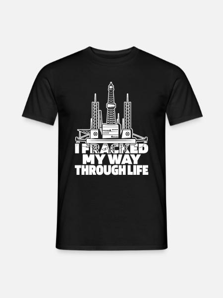 Ölfeld Bohrinsel Fracking - Männer T-Shirt - Schwarz