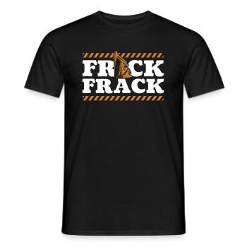 Oilfield Oil Rig Fracking - Men's T-Shirt - black - Front - AI Model Male 178 light (178cm)