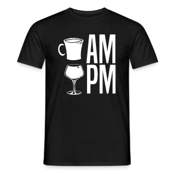 Kaffee Cafe Kaffeewein Am Pm - Männer T-Shirt - Schwarz - Vorne - AI Model Male 178 light (178cm)
