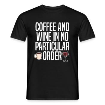 Café, Café, Drôle, Café, Vin - T-shirt homme - noir - Devant - AI Model Male 178 light (178cm)