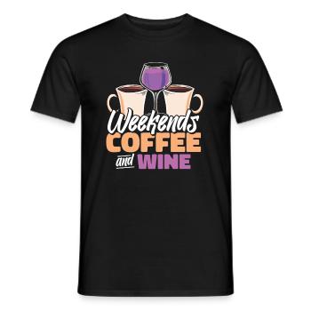 Kaffee Cafe Wochenende Kaffeewein - Männer T-Shirt - Schwarz - Vorne - AI Model Male 178 light (178cm)