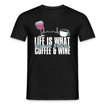Kaffee Cafe Witzig Kaffee Wein - Männer T-Shirt - Schwarz - Vorne - AI Model Male 178 light (178cm)