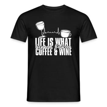 Café Café Café Vin - T-shirt homme - noir - Devant - AI Model Male 178 light (178cm)
