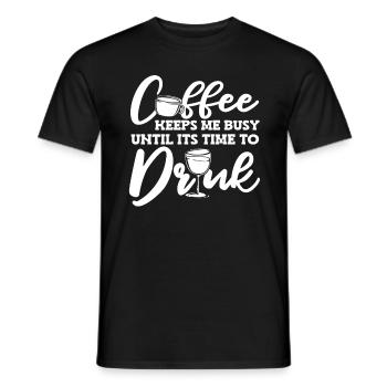 Café Café Café Vin - T-shirt homme - noir - Devant - AI Model Male 178 light (178cm)