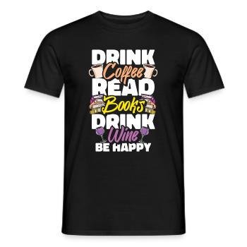 Café Café Café Vin - T-shirt homme - noir - Devant - AI Model Male 178 light (178cm)