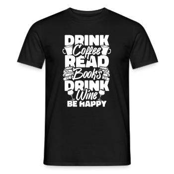 Café Café Café Vin - T-shirt homme - noir - Devant - AI Model Male 178 light (178cm)