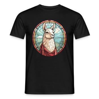 Christian Christianity Lama - Men's T-Shirt - black - Front - AI Model Male 178 light (178cm)