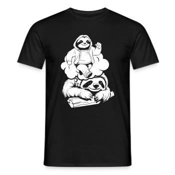 Faultier Witzig - Männer T-Shirt - Schwarz - Vorne - AI Model Male 178 light (178cm)
