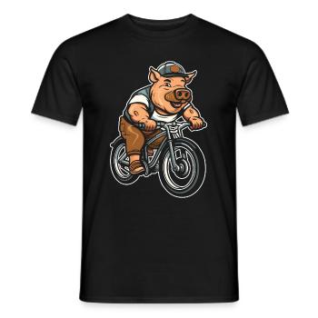 Pig Pig Farmer Cycling - Men's T-Shirt - black - Front - AI Model Male 178 light (178cm)