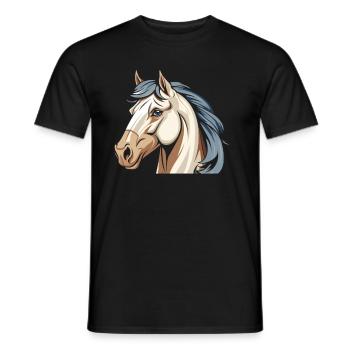 Pferd Reitsport Kopf - Männer T-Shirt - Schwarz - Vorne - AI Model Male 178 light (178cm)