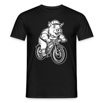 Pig Pig Farmer Cycling - Men's T-Shirt - black - Front - AI Model Male 178 light (178cm)