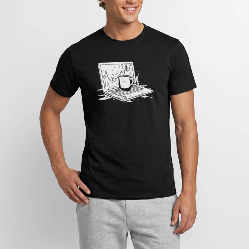 Entwickler Coder Programmierer Kaffee Männer T-Shirt