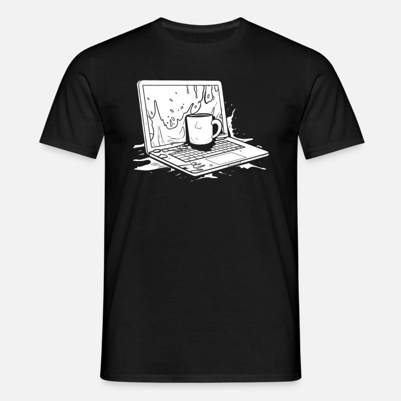 Entwickler Coder Programmierer Kaffee - Männer T-Shirt - Schwarz