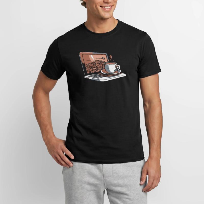 Entwickler Coder Programmierer Kaffee Männer T-Shirt