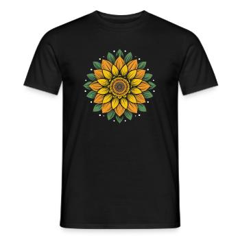 Sunflower Mandala Inspirational Zen - Men's T-Shirt - black - Front - AI Model Male 178 light (178cm)